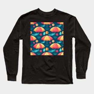 Slice of Summer Umbrella Seamless Pattern Long Sleeve T-Shirt